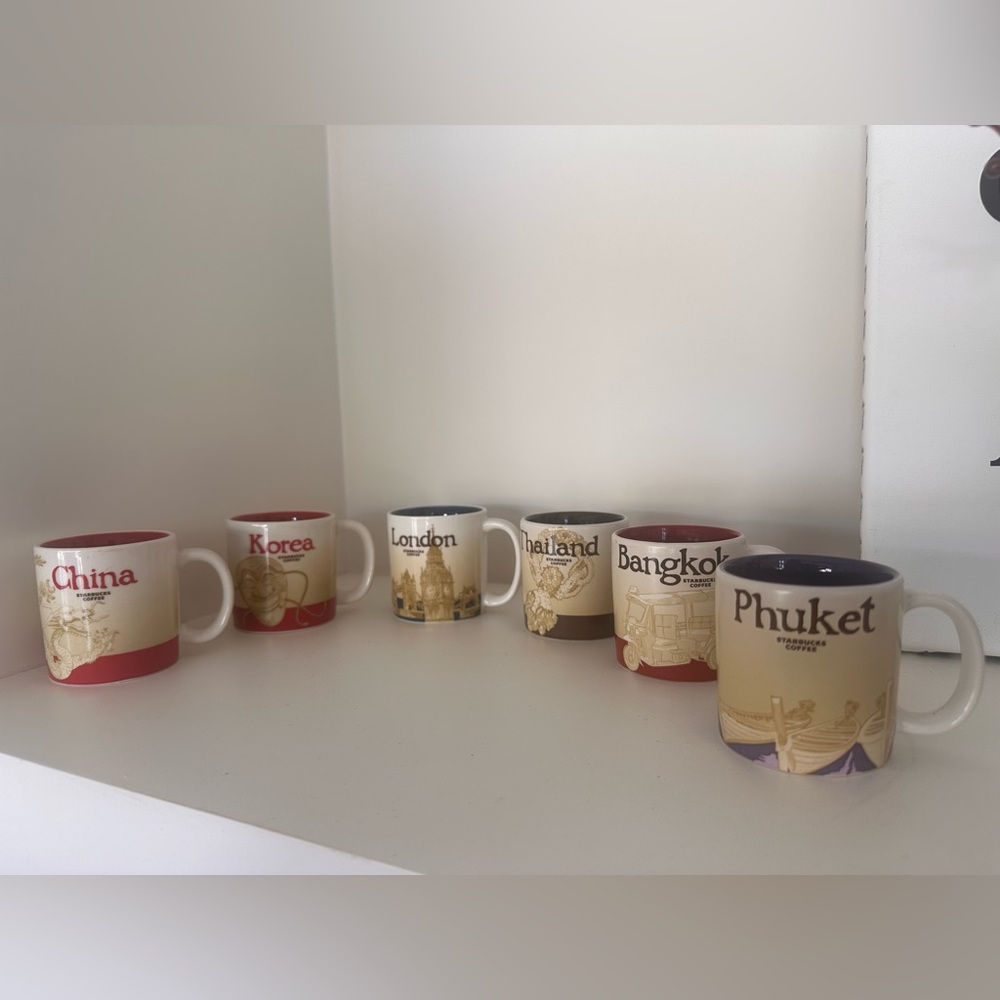 Ser of 6. 3oz Starbucks World City Mug Collection